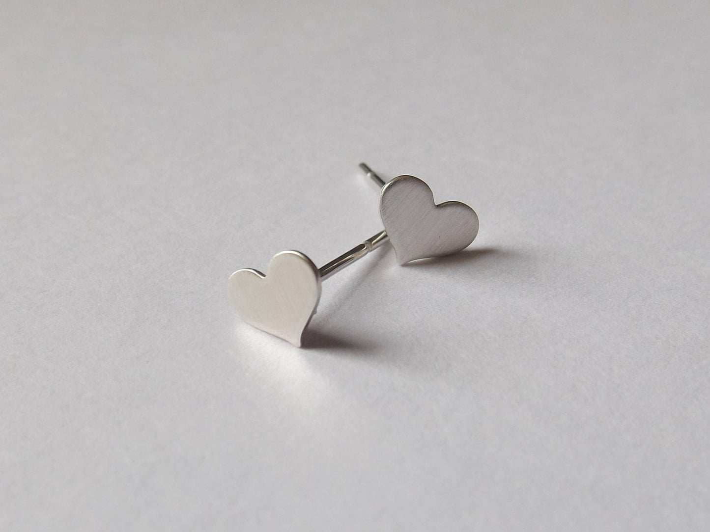 Tiny Heart Earrings,Small Heart Earrings,Heart Earrings,Matte Earrings,Stud Earrings,Valentines Earrings,Modern Jewelry,Minimalist,Gift