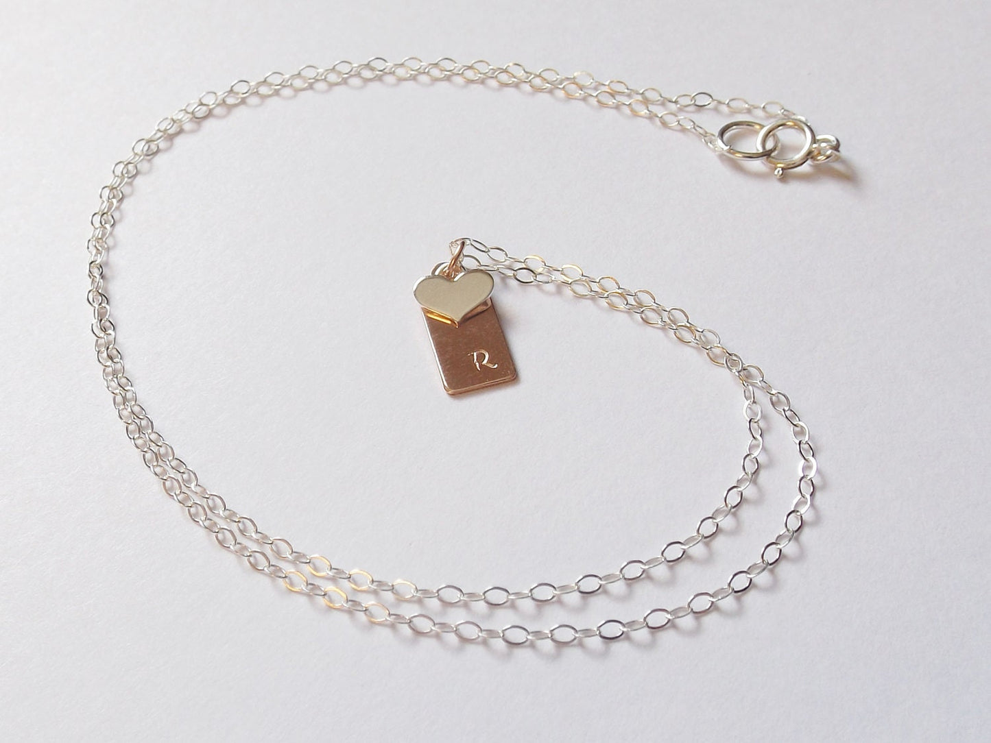 Personalized Bar Necklace,Rose Gold Bar Necklace,Minimalist Bar Necklace,Dainty Necklace,Heart,Rose Gold Necklace,Bar Jewelry,Gift