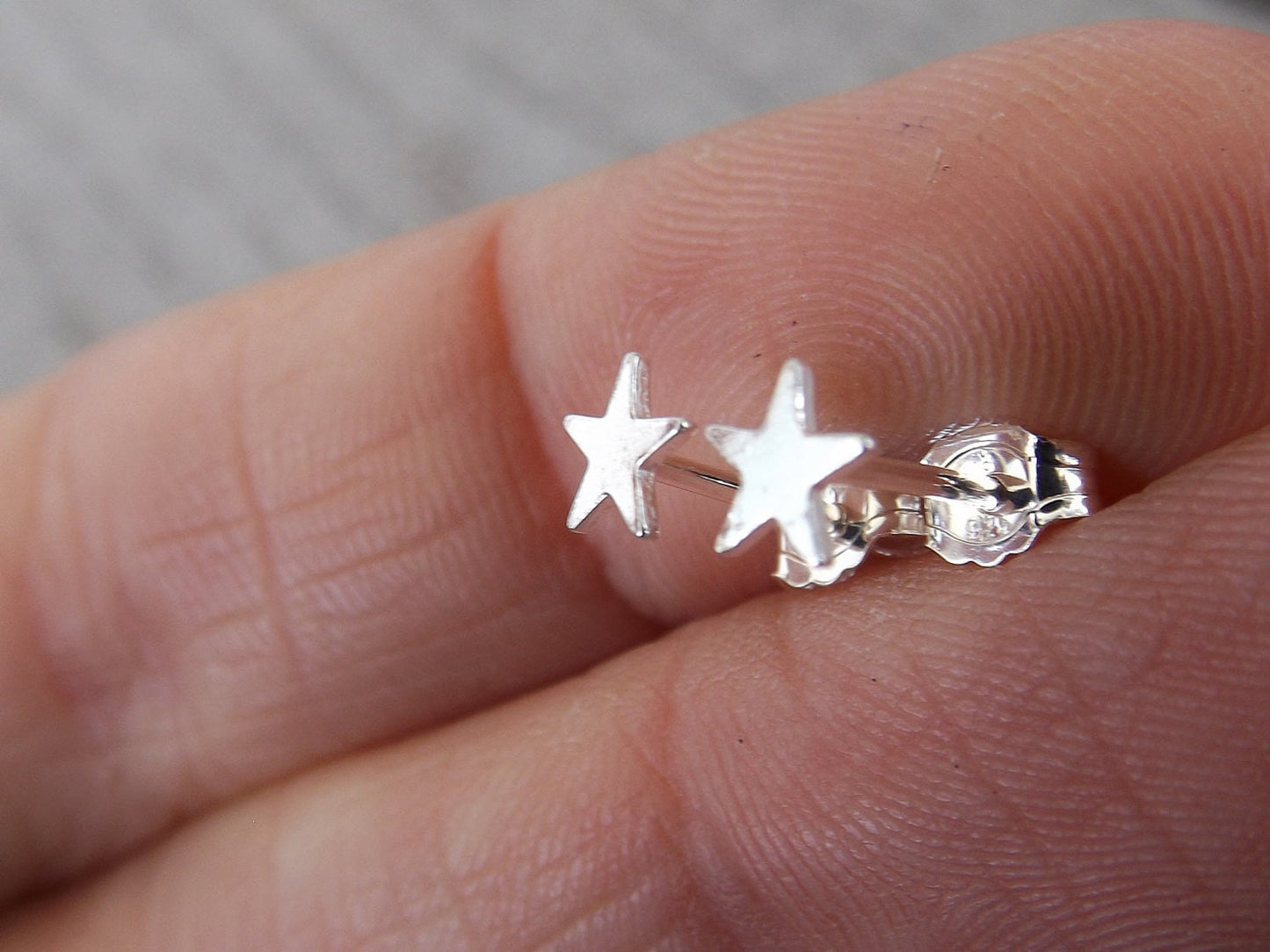 Sterling Silver Tiny Star Earrings, Silver Stud Earring, Small Star Post Earring, Modern Stud Earring, Silver Star, Simple Silver Stud, Gift
