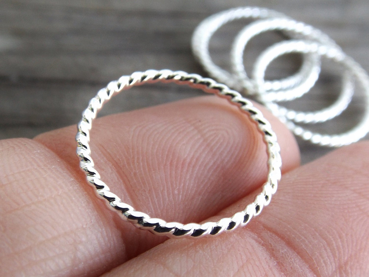 Silver Rope Ring, Stackable Ring, Twisted Ring, Rope Band, Simple Band, Minimalist,Thumb Ring,Simple Ring,Stacker,Boho Chic, Twist Ring