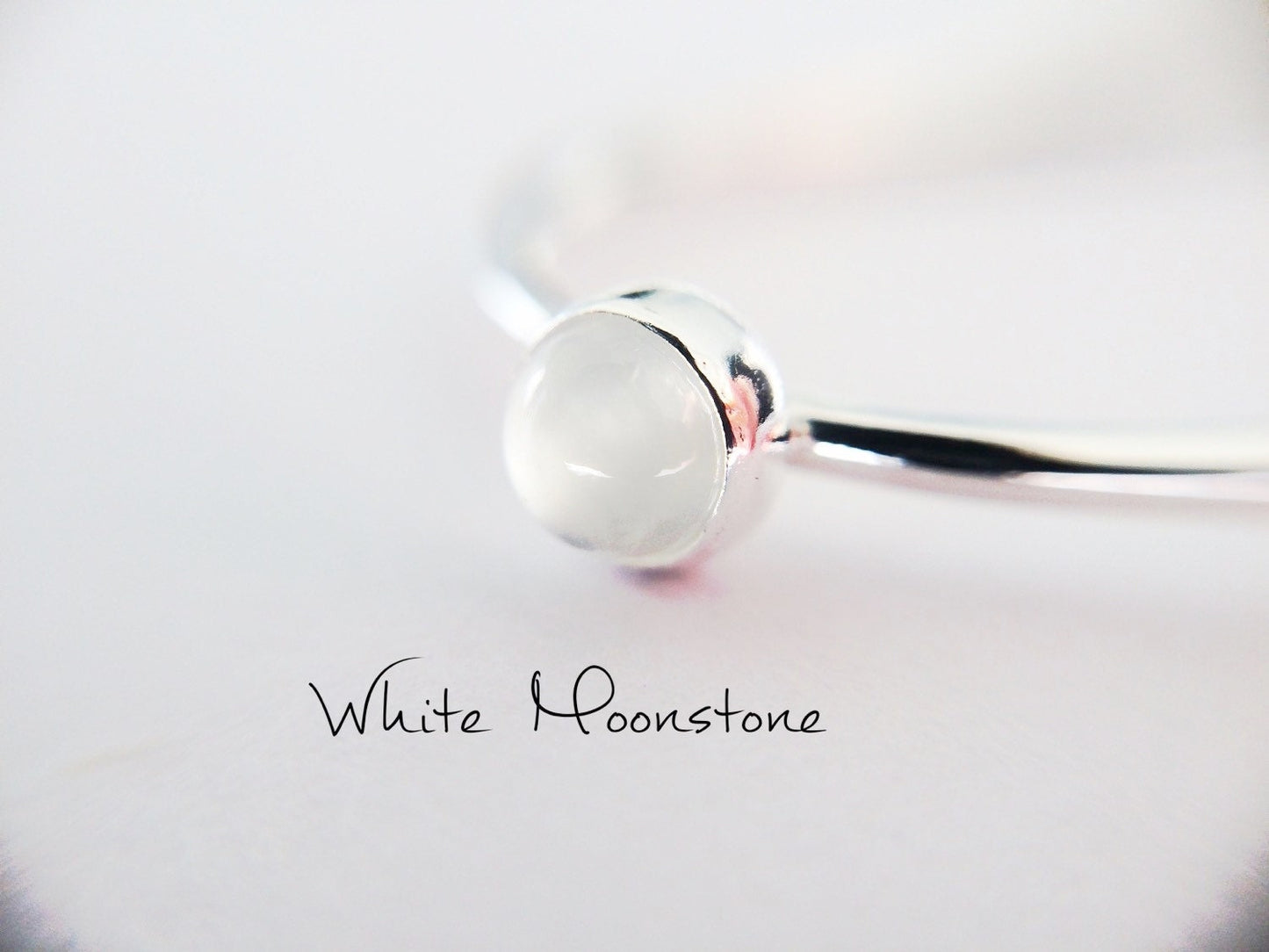 Moonstone Stacking Ring, Moonstone Ring, Engagement Ring, June Birthstone, White Moonstone, Gemstone Stacking Ring, White, Moonstone, Gift