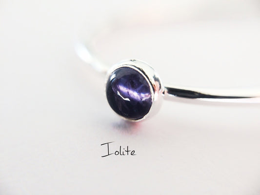 Iolite Stacking Ring, Iolite Ring, Natural Gemstone Ring, Violet, Iolite, Gemstone Stacking Ring, Genuine Gemstone, Iolite Stone, Gift