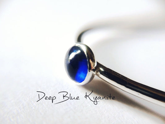 Kyanite Ring, Natural Blue Gemstone Jewelry, Simple Stacking Ring, Silver Kyanite Ring, Kyanite Jewelry, Blue, Minimalist Ring, Kyanite